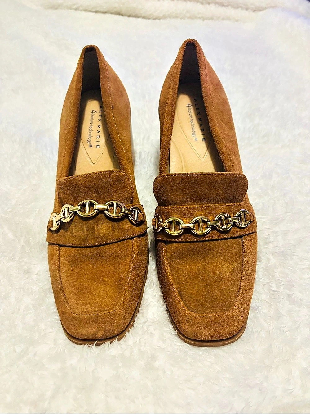 Alex Marie Farin Loafer Pump Brown Chain Loafers US 8.5M